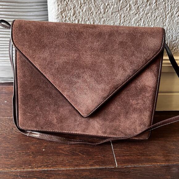 Scepi Handbags - Scepi Women Purse Made In Italy Brown Leather Suede VTG Crossbody Shoulder Bag